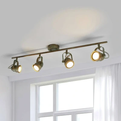 Afbeelding van Lindby plafondlamp 4 lichts metaal H: 19 cm GU10 kopergroen
