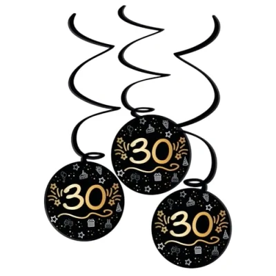 Afbeelding van Folat Shining glam swirls 30 jaar 3 stuks