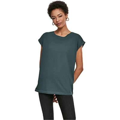 Afbeelding van Urban Classics Extended Shoulder Tshirt basic, Dames, Maat: 4XL, Bottlegreen