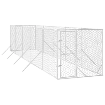 Afbeelding van vidaXL Hondenkennel voor buiten 2x10x2 m gegalvaniseerd staal zilver