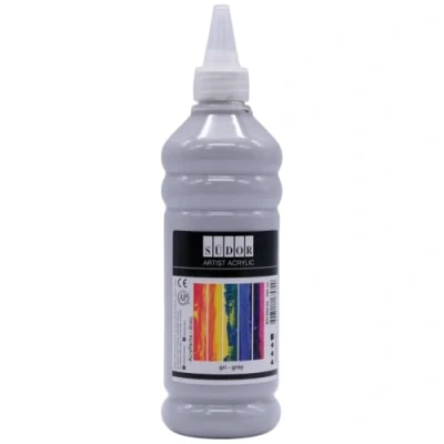 Afbeelding van SÜDOR ACRYL KLEUR 500 ml Hoogwaardige acrylverf. Kunstenaar schilderverf. Acrylverf voor Geschikt canvas, gieten, steen, papier, enz Grijs (licht