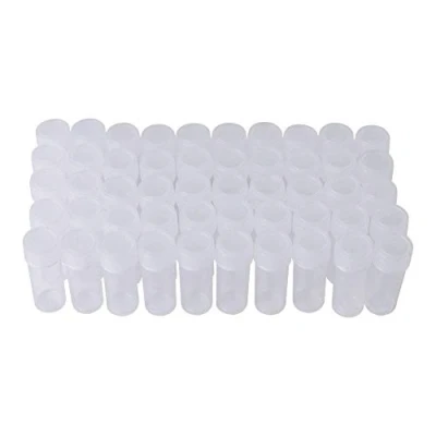 Afbeelding van 100 stuks 5 ml volume plastic monsterflessen kleine opslagcontainer reageerbuis flacon opslagcontainer, boring dia. 14 mm, hoogte 40 mm
