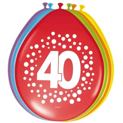 Afbeelding van Ballonnen 12in/30cm Rainbow Dots 40 /8
