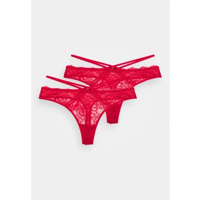 Afbeelding van Lascana Thong 2 PACK String, Dames, Maat: 40/42, Red