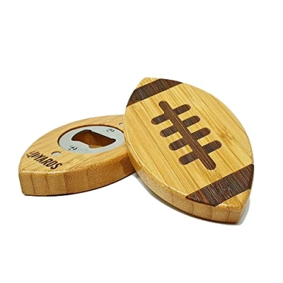 Afbeelding van 40YARDS American Football flesopener van bamboe en staal met voelbare naad incl. 2 magneten voor bevestiging