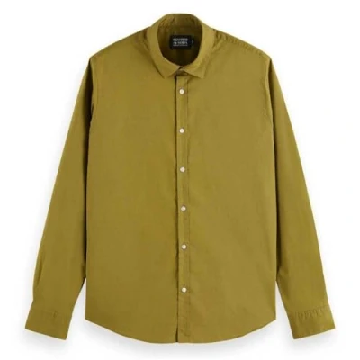 Afbeelding van Scotch &amp; Soda Seasonal Essentials Solid Shirt Zakelijk overhemd, Heren, Maat: Small, Moss green