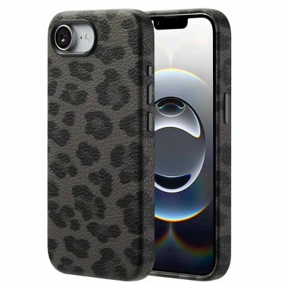 Afbeelding van Apple iPhone 16e MagSafe Hoesje Kunstleder Selencia Backcover Zwart Telefoonhoesje