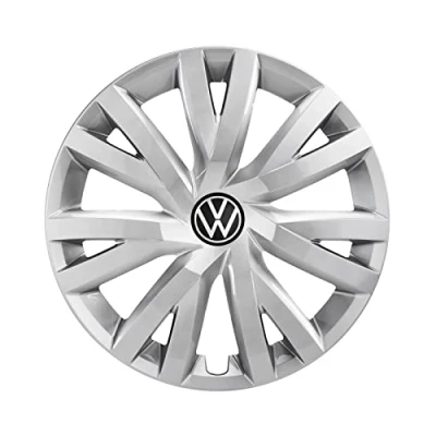 Afbeelding van Volkswagen 5H0071456UWP Wieldoppen, 4 stuks, 16 inch stalen velgen, briljant zilver