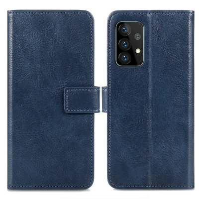 Afbeelding van Samsung Galaxy A52 (4G) Hoesje Kunstleder iMoshion Bookcase Donkerblauw Telefoonhoesje