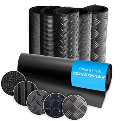 Afbeelding van KARAT rubberen mat, per meter, loper in diverse structuren, antislip noppenmat, vloermat, traanplaat, vloerbedekking (SBR rubber 2 mm, 120 x 500 cm)