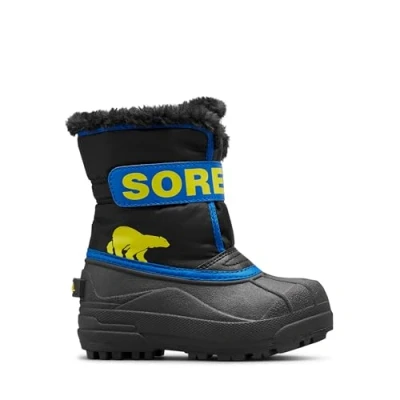 Afbeelding van Sorel Snow Commander Boot, Zwart/Super Blauw, 12 UK Kind, Zwart Super Child