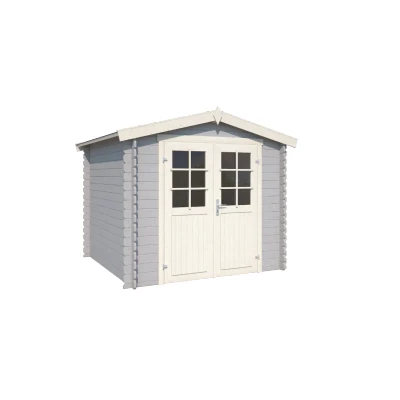 Afbeelding van Blokhut Ingo 250x250 cm Platinum Grey wit Gecoat