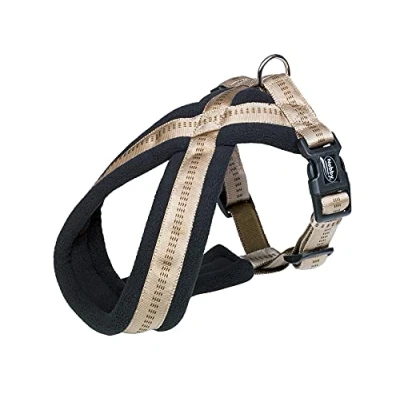 Afbeelding van Nobby hondentuig comfort soft grip beige l/xl buikomvang 70 100 cm breedte 25/50 mm