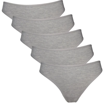 Afbeelding van Vanilla Dames string, Ondergoed dames, Lingerie 5 stuks Egyptisch katoen Grijs S