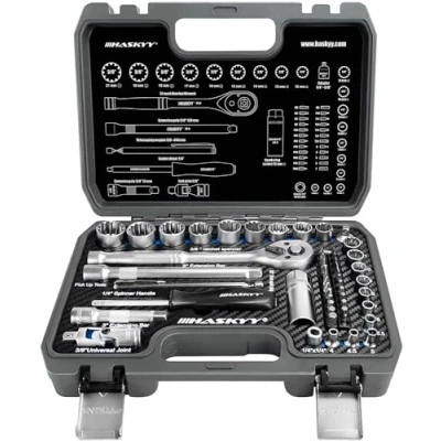 Afbeelding van veeltand inch TORX Gear Lock profiel XZN E steeksleutel set 12 Kant 6 Harley Imperial Metrisch 1/4 &amp; 3/8 Opmerking bits 4 19 mm