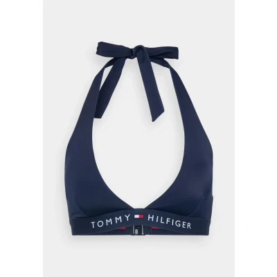 Afbeelding van Tommy Hilfiger Original Halter Bikinitop, Dames, Maat: 36, Dark night navy