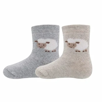 Afbeelding van Ewers Thermo SCHÄFCHEN 2 PACK Sokken voor kinderen, Maat: 18 19, Grau/latte