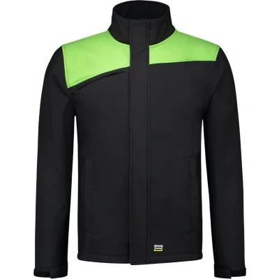 Afbeelding van Tricorp 402021 Softshell Bicolor Naden Zwart/Limoen