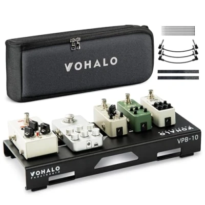 Afbeelding van VOHALO Mini Gitaar Pedaal Board Effecten Compact Pedalboard Met Pedalen Mountain Tape Kabel Tie Patch Kabels, Zwart (Pedal Combo)