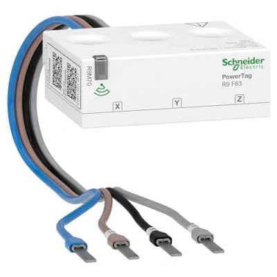 Afbeelding van Schneider Electric R9M70 PowerTag Resi9 F63 3P+N flexibele kabel, verbinding met de Wiser Hub, stroomonderbreker Made in Germany