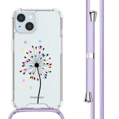 Afbeelding van Apple iPhone 15 Hoesje Kunststof iMoshion Softcase/Koordhoesje/Backcover Sandstone Dandelion Telefoonhoesje