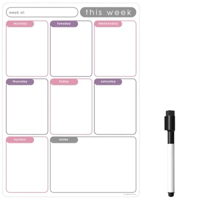 Afbeelding van The Magnet Shop A4 Magnetische Weekplanner Whiteboard voor Koelkast droog uitwisbare kalender, maaltijdplanner of memobord Plan familie zakelijke taken wissen om te doen lijst magneet met 1 wispen [30 x 21cm