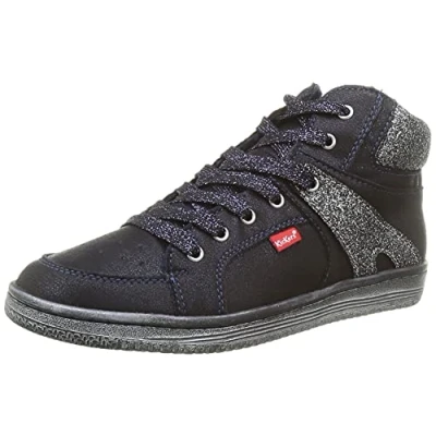 Afbeelding van Kickers Lowell sneakers voor kinderen, uniseks, Marine zilver glanzend, 32 EU