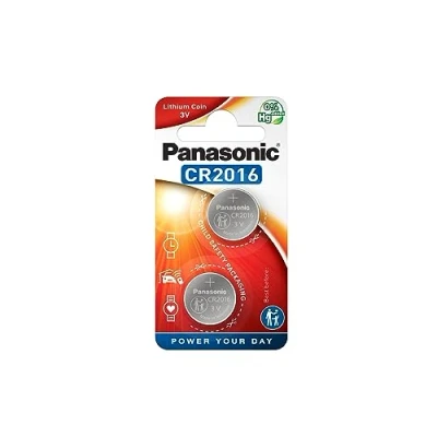 Afbeelding van 2 Stuks (1 Blister a 2st) Panasonic CR2016 Professional Electronics 3V 90mAh Lithium knoopcel