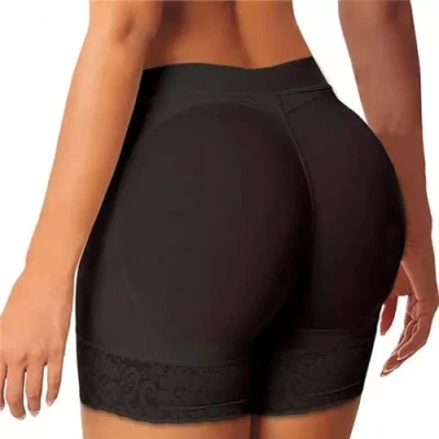 Afbeelding van Hanaoops Vrouwen Butt Lifter Buikcontrole Slipje Hip Enhancer Body Shaper Gewatteerde Kant Naadloze Shorts Shaping Ondergoed Afslanken Broek Onder Jurken, Zwart, M
