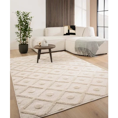 Afbeelding van Scandinavisch Vloerkleed Arc Diamond Crème 80x150 Cm