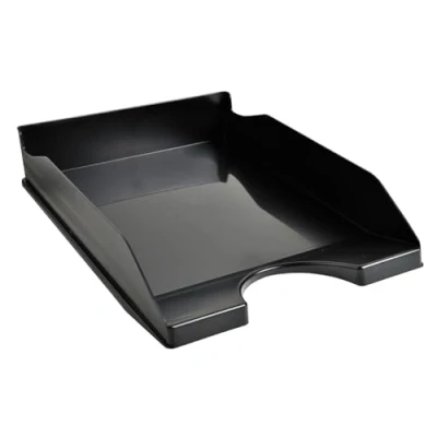 Afbeelding van Exacompta ref. 123014D Set van 10 Brievenbakken ECOTRAY Afmetingen: 34,5x25,5x6,5 cm voor A4+ documenten zwarte kleur Blauer Engel gecertificeerd