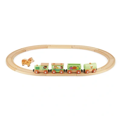 Afbeelding van Janod Houten trein (magnetisch) boerderij met rails