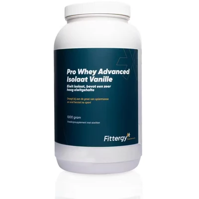 Afbeelding van Fittergy Supplements Pro Whey Advanced Isolate Vanille 1000 gram