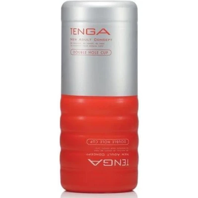 Afbeelding van Tenga Original Double Hole Cup Vibrator Masturbator Rood