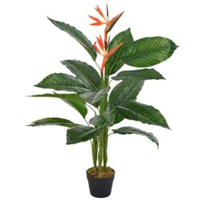 Afbeelding van VIDAXL Kunstplant met pot strelitzia 100 cm rood