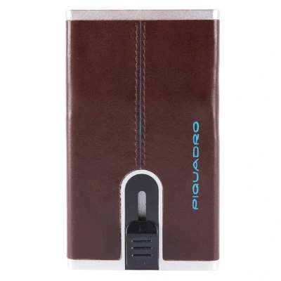 Afbeelding van Piquadro Blue Square Creditcard Case With Sliding System Mahogany