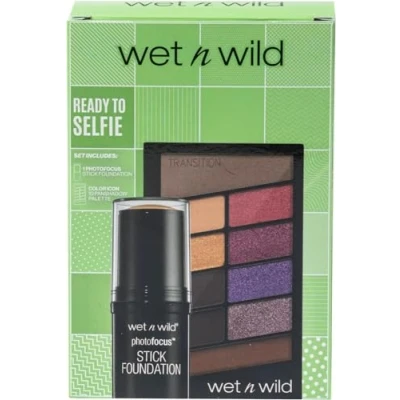 Afbeelding van Wet n Wild Ready to Selfie Set, Make up Set met Photo Focus Stick Foundation in Soft Beige Shade &amp; Color Icon 10 Pan Eyeshadow Palette, Langdurige Gezichtsmake Intense Vochtigheid