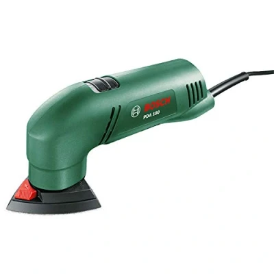 Afbeelding van Bosch DIY deltaschuurmachine PDA 180 E, schuurbladen, koffer (180 W, trillingsgetal 18.400 min 1, schuurbladmaat boven hoek 92 mm, trillingscirkel Ø 1,5 mm) incl. 3 schuurbladen