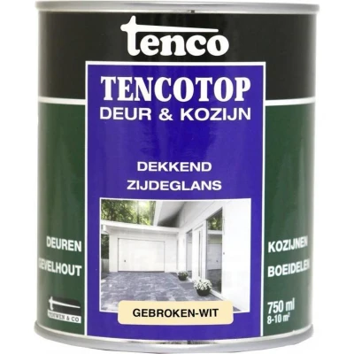 Afbeelding van Tenco TencoTop Deur &amp; Kozijn Dekkend Hoogglans 0,25 ltr wit (RAL 9010) Buiten onderhoud
