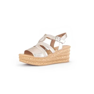 Afbeelding van Gabor Sandalen met plateauzool Puder desert, Dames, Maat: 40.5, desert Veloursleer
