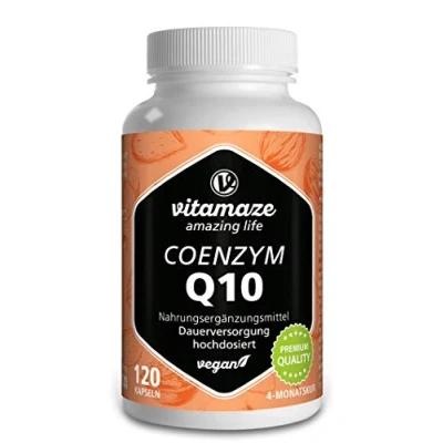 Afbeelding van Coenzyme Q10 200 mg Capsule, Hoge Dosering &amp; Veganistisch, 120 Capsules gedurende 4 Maanden, 98% Ubiquinone met optimale Biobeschikbaarheid, Supplement zonder Additieven, Made in Germany