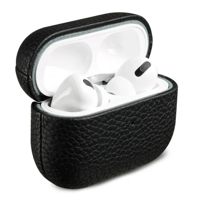 Afbeelding van Accezz Echt lederen case Hoesje geschikt voor AirPods Pro 2 Zwart