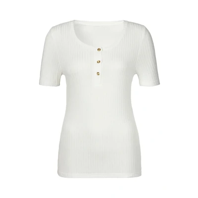 Afbeelding van Lascana Tshirt basic, Dames, Maat: 32/34, Creme