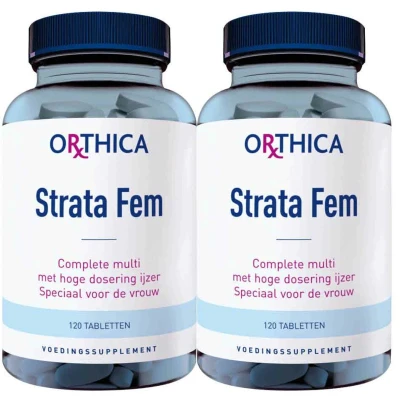 Afbeelding van Gratis Verzending: 2x Orthica Strata Fem 120 tabletten