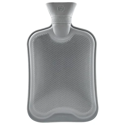 Afbeelding van Hot Water Fles Grote 1.8L Rubber Warm Bag 1, 2 of 3 Pack Geribbeld Oppervlak Eén Kant voor Pijnverlichting Koud Kompres Krampen Rugpijn Nekpijn (Grijs, 1 stuk)