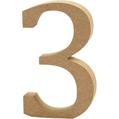 Afbeelding van Creotime houten cijfer 3 8 cm