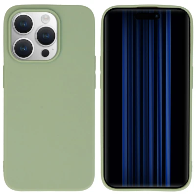 Afbeelding van Apple iPhone 15 Pro Hoesje Siliconen en TPU (zacht) iMoshion Softcase/Backcover Groen Telefoonhoesje