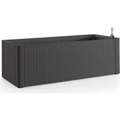 Afbeelding van Zelfwaterende plantenpot Stefanplast Natural Delux Rechthoekig 100 x 43 33 cm Antraciet