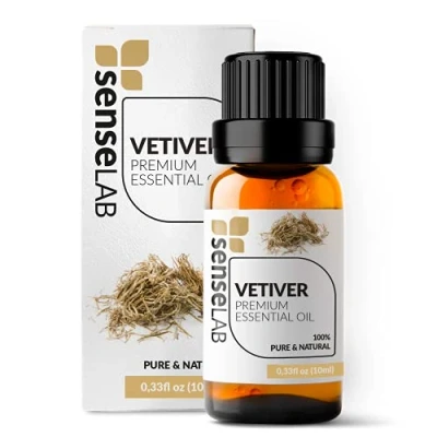 Afbeelding van SenseLAB vetiver etherische olie 100% zuivere natuurlijke voor aromatherapie diffuser Concentratie en verlichting van spanning Geur (10 ml)