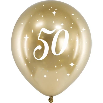 Afbeelding van Partydeco Glossy ballonnen gold 50 jaar (6 stuks)